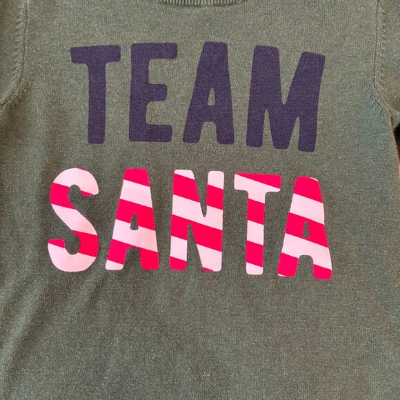 H&M Kids 'TEAM SANTA" Holiday Sweater 100% Cotton Size 6-8 - Picture 3 of 5